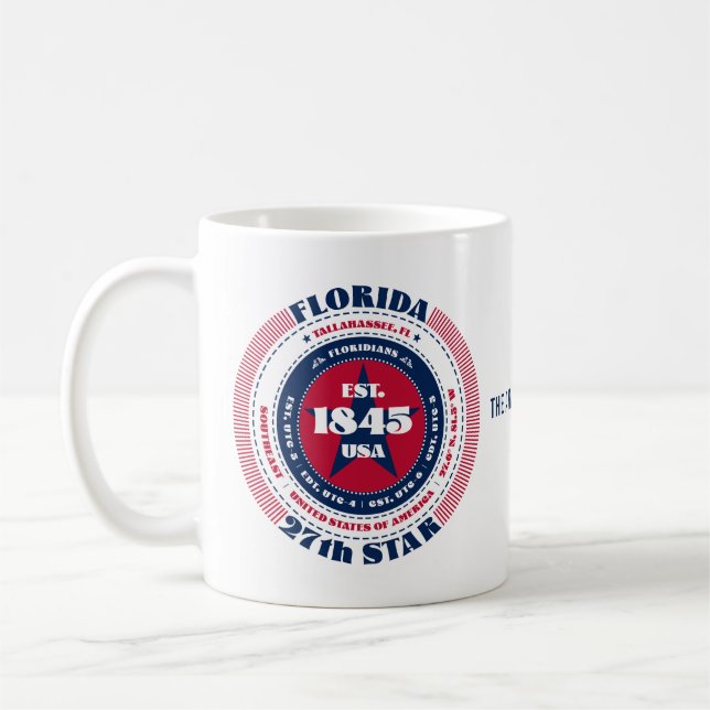 Mug à monogramme circulaire patriotique de Floride (Gauche)