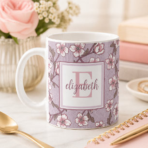 Mug à monogramme en écriture florale – Tasse cadea