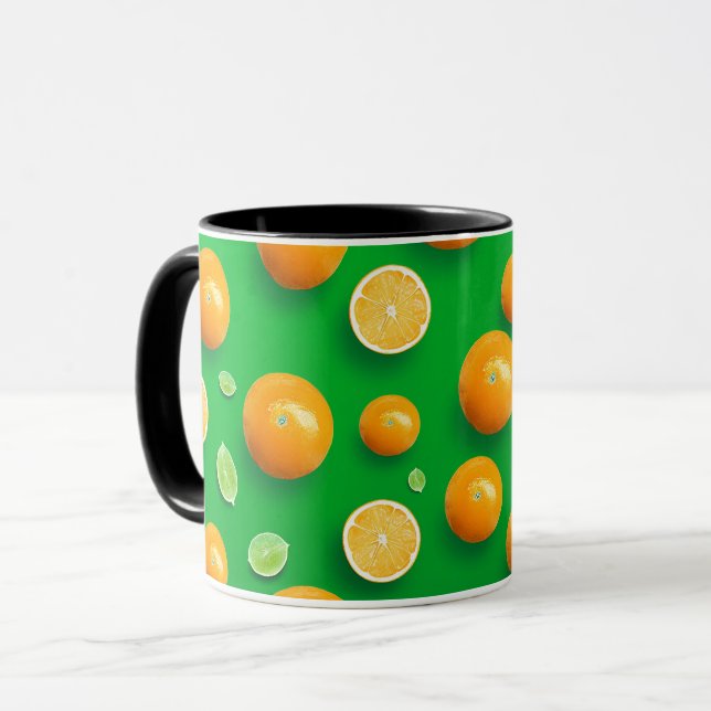 Mug à motif d'art de fruit d'agrumes moderne migno (Devant gauche)