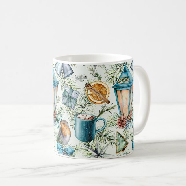 Mug à motif de décorations de Noël (Devant droit)