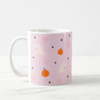 Mug à motif de fantôme rose mignon d'Halloween