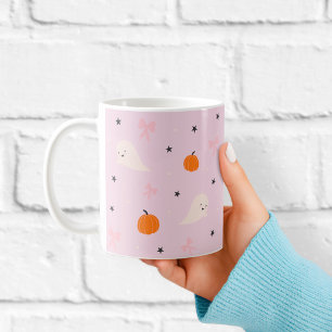 Mug à motif de fantôme rose mignon d'Halloween