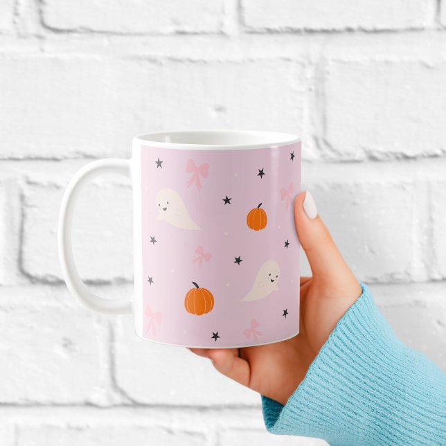 Mug à motif de fantôme rose mignon d'Halloween (Créateur téléchargé)