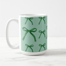 Mug à motif de nœud vert élégant et mignon