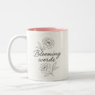 Mug à motif floral bicolore "Blooming Words"