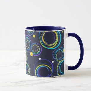 Mug à motifs de cercle funky de la marine
