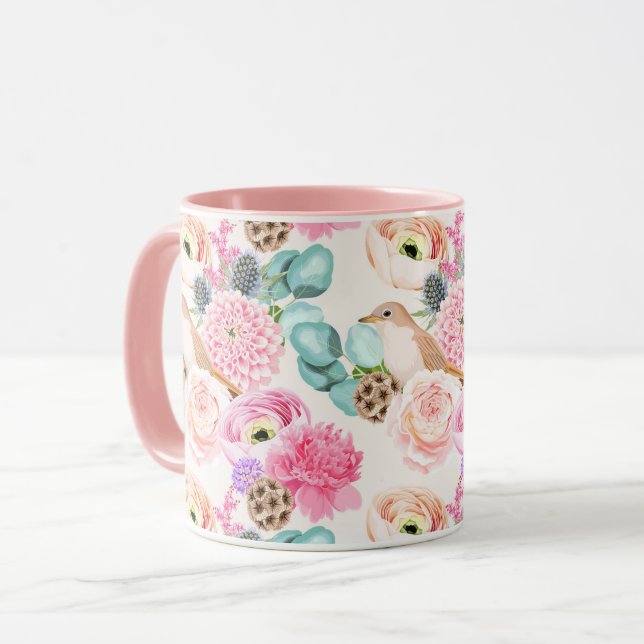 Mug à motifs floraux féminins (Devant gauche)