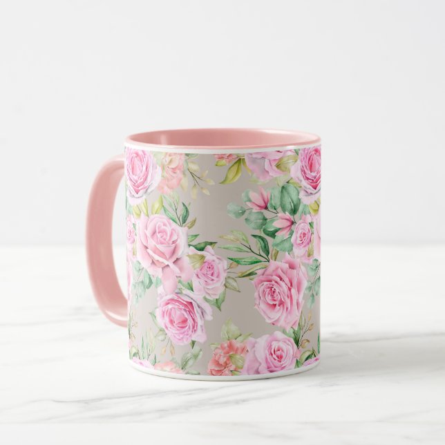 Mug à motifs floraux féminins (Devant gauche)