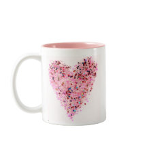 Mug à paillettes Cœur Rose
