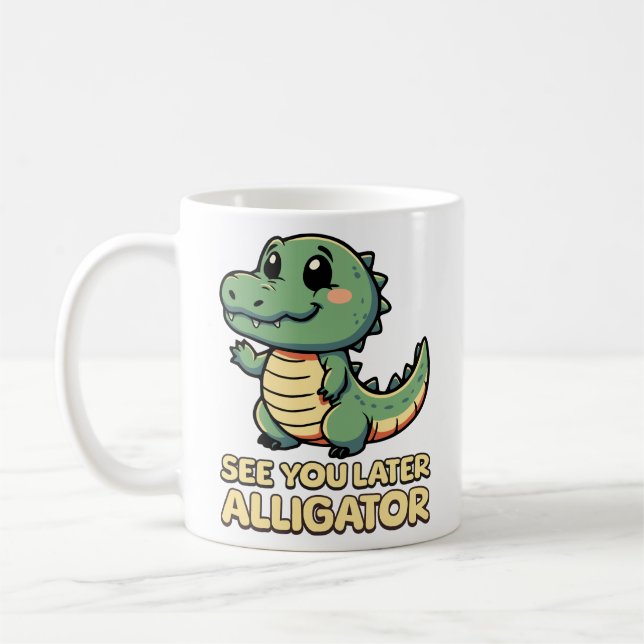 Mug À Plus Tard Alligator ! Jeu de reptile mignon (Gauche)