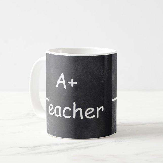 Mug A plus Teacher Chalkboard Design Venin Idea (Devant gauche)