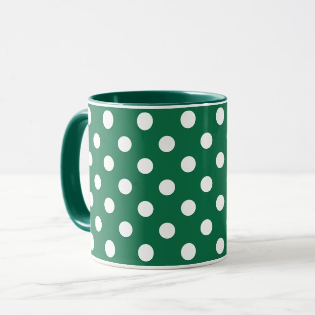 mug à pois verts, blancs et verts (Devant gauche)