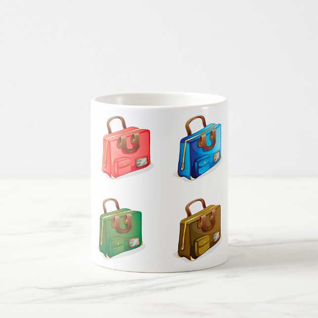 Mug à quatre valises colorées (Créateur téléchargé)