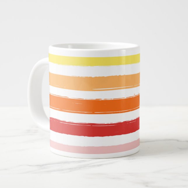 Mug à rayures d'été - Coucher du soleil (Devant gauche)