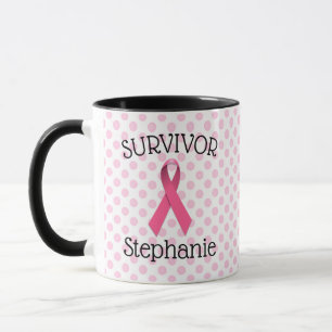 Mug à ruban pour survivants du cancer rose