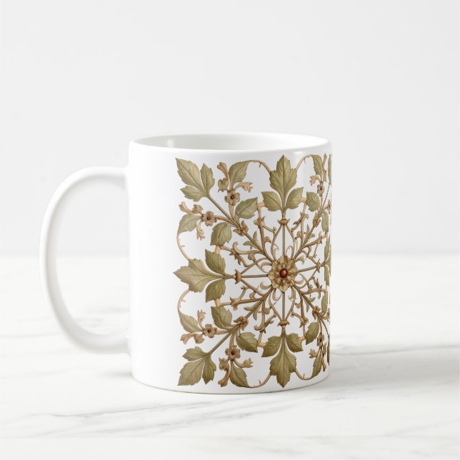 Mug  A Simple Elegant Floral Vine Pattern (Gauche)