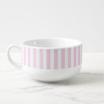 Mug À Soupe Bandes de bonbons rose pâle et blanc<br><div class="desc">Bandes de bonbons rose pâle et blanc</div>