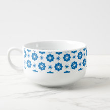 Élégant Motif Floral Géométrique Bleu Et Blanc