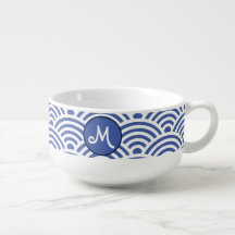 Japonais Nami Wave Motif avec Monogramme