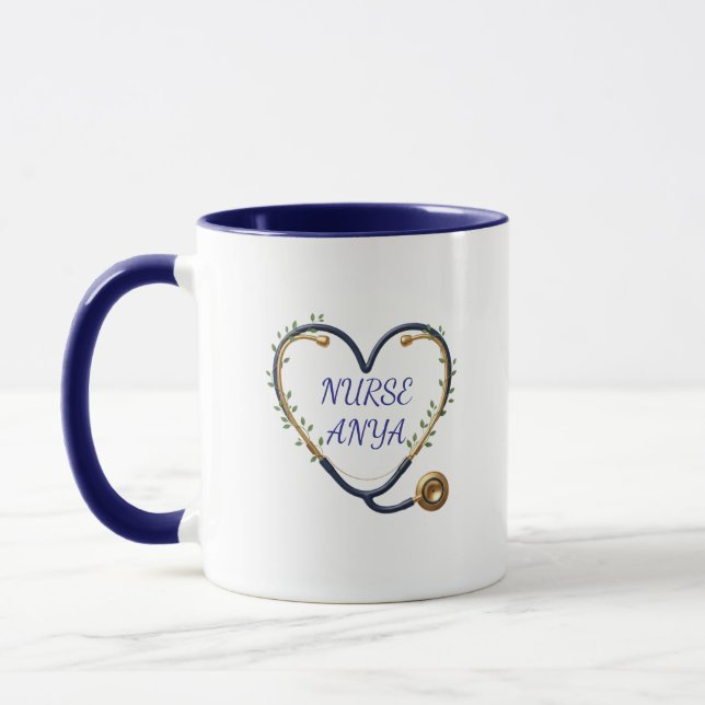 Mug à stéthoscope en forme de cœur personnalisé (Gauche)