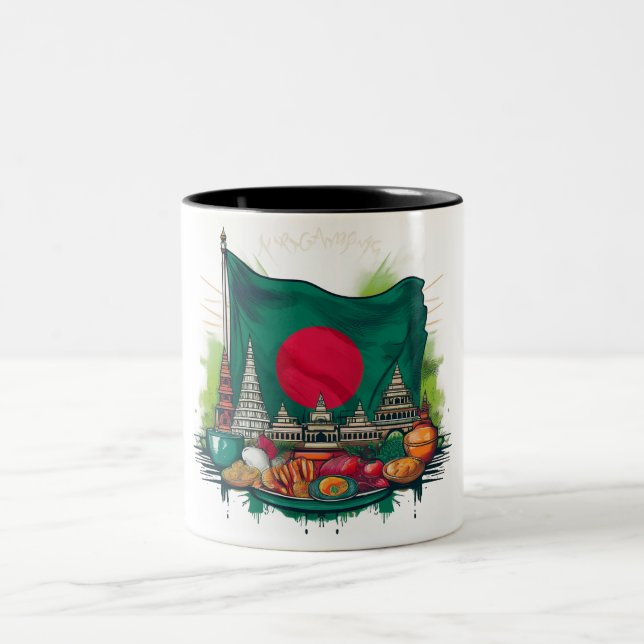 Mug à thème bangladais avec symboles emblématiques (Centre)