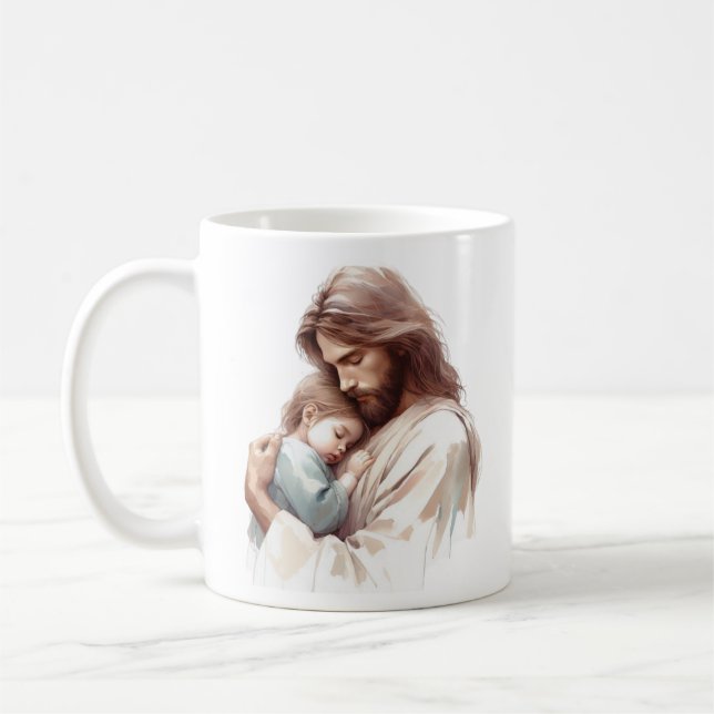 Mug A travers Jésus, la force se trouve Luxe (Gauche)