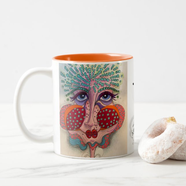 Mug à visage lunaire (Avec donut)