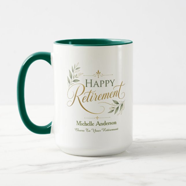 Mug À votre retraite Personnalisé Nom (Gauche)