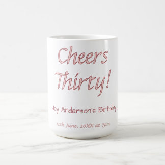 Mug à votre santé trente rose marron nom tendance anni