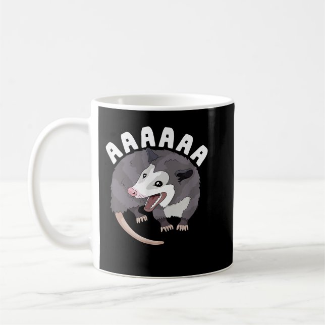Mug AAAA hurlant Opossum Stress Possum Drôle Dan (Gauche)