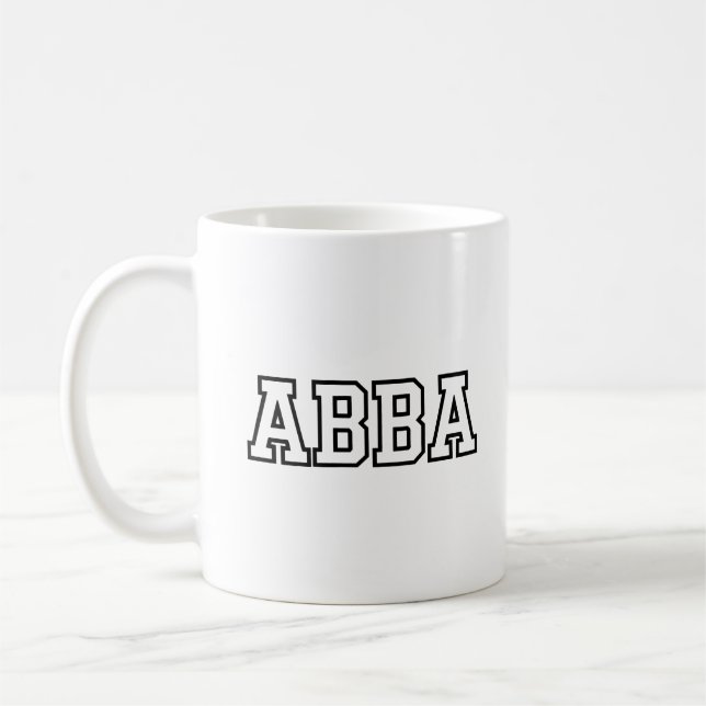 Mug Abba Name Typography Design (Gauche)