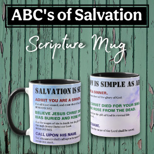 Mug ABC de l'Évangile du Salut Bible chrétienne KJV