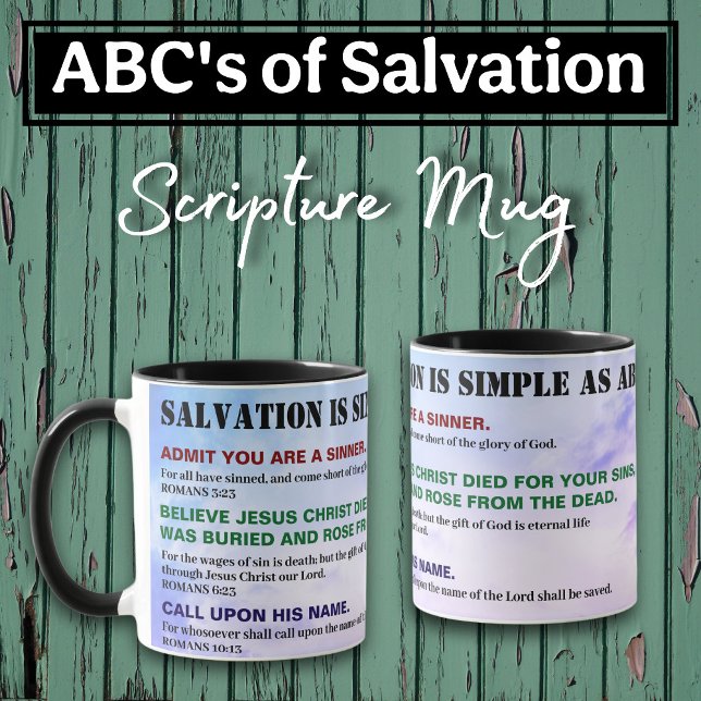 Mug ABC de l'Évangile du Salut Bible chrétienne KJV (Créateur téléchargé)
