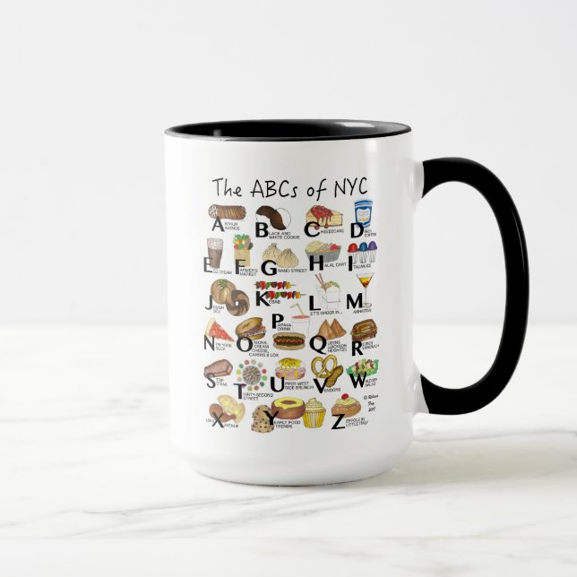 Mug ABC de NYC Iconic New York City Foods Alphabet (Droite)