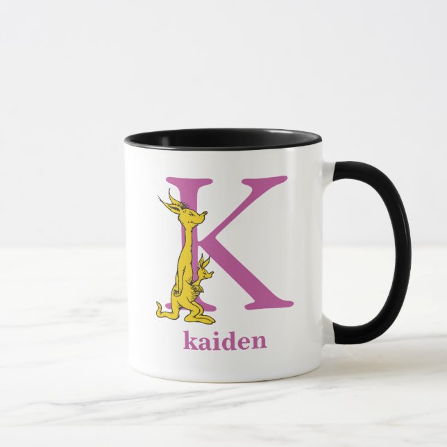 Mug ABC du Dr Seuss : Lettre K - violet | Ajouter Votr (Droite)