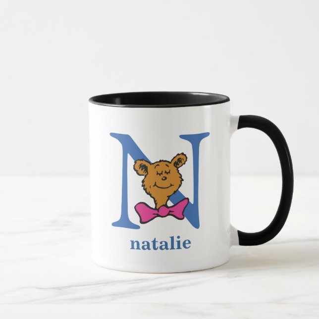Mug ABC du Dr Seuss : Lettre N - Bleu | Ajouter Votre  (Droite)