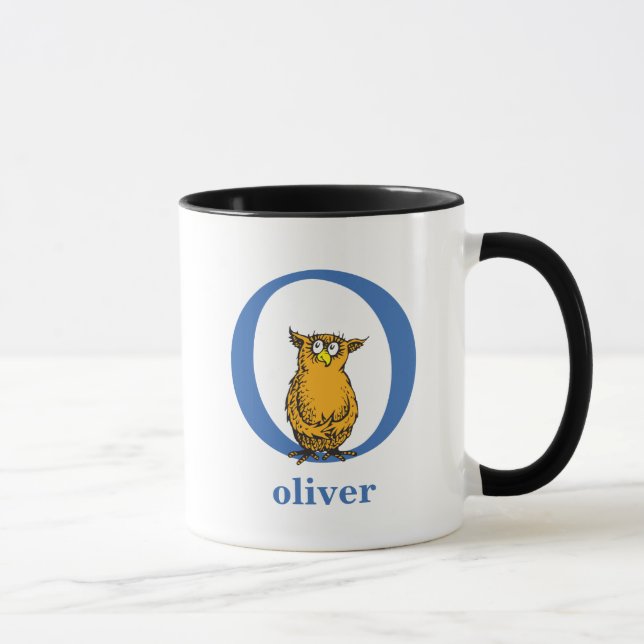 Mug ABC du Dr Seuss : Lettre O - Bleu | Ajouter Votre  (Droite)