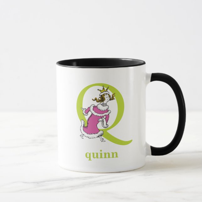 Mug ABC du Dr Seuss : Lettre Q - Vert | Ajouter Votre  (Droite)