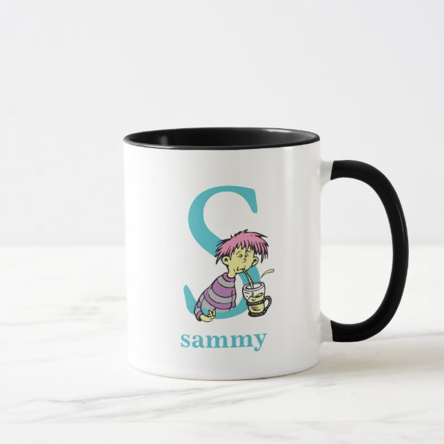 Mug ABC du Dr Seuss : Lettre S - Bleu | Ajouter Votre  (Droite)