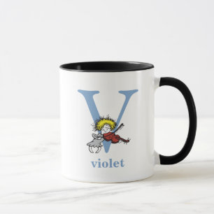 Mug ABC du Dr Seuss : Lettre V - Bleu Ajouter Votre