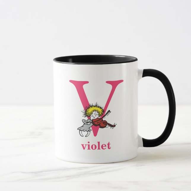 Mug ABC du Dr Seuss : Lettre V - Rose | Ajouter Votre  (Droite)