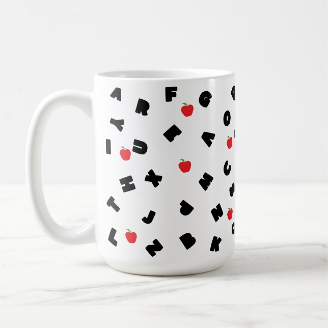 Mug ABC Lettre Safari enfant étudiant de pomme Retour  (Gauche)