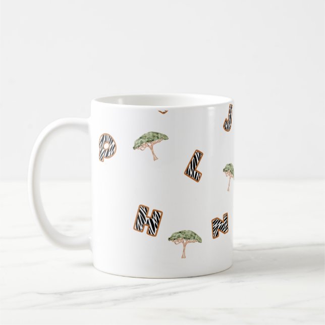 Mug ABC Zebra Safari Arbre Dégradé Retour à l'école (Gauche)