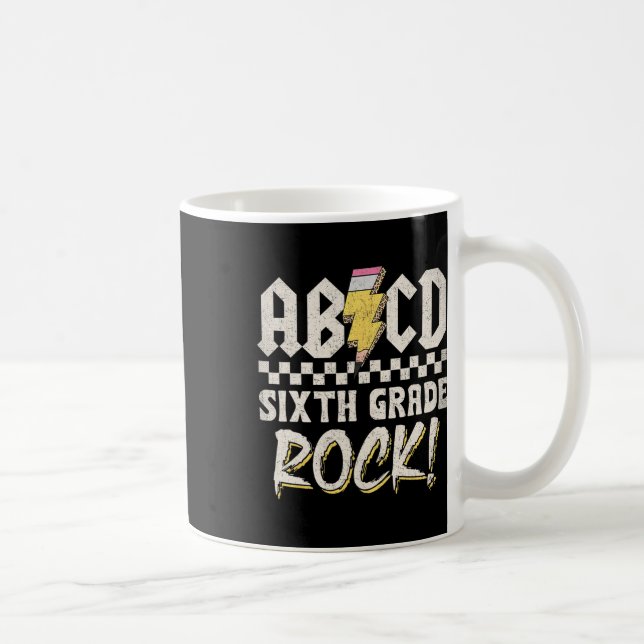 Mug Abcd Sixième Année Rock Retour À L'école Premier J (Droite)