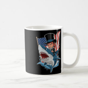 Mug Abe Lincoln à cheval sur un requin Incroyable Fête