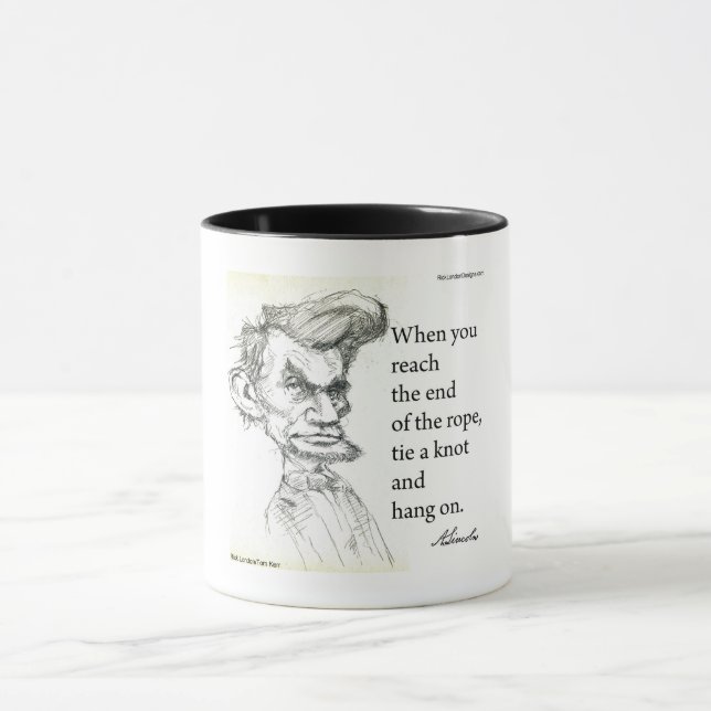 Mug Abe Lincoln & citation "Fin de corde" célèbre (Centre)
