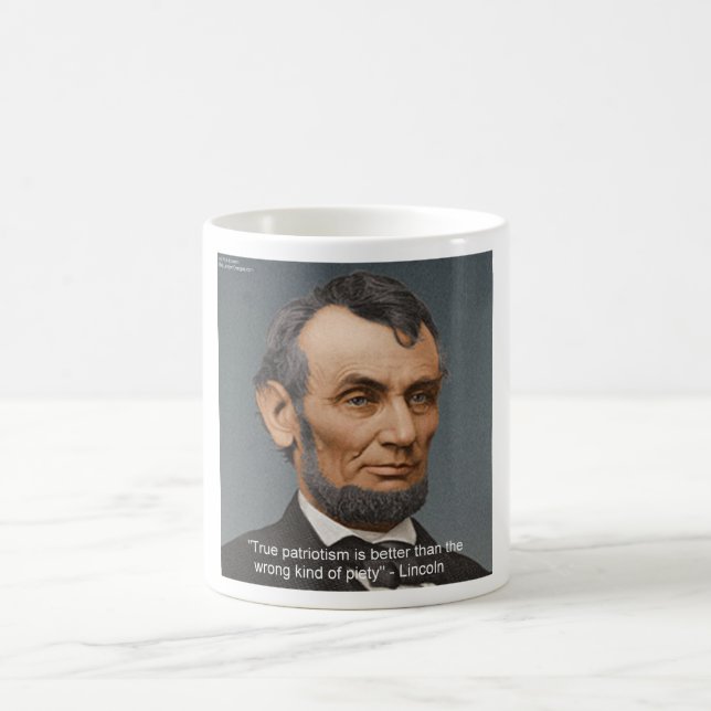 Mug Abe Lincoln & Citation Patriotique (Centre)