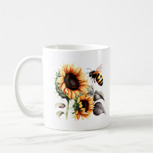 Mug Abee Parmi Les Tiges De Fleurs De Soleil
