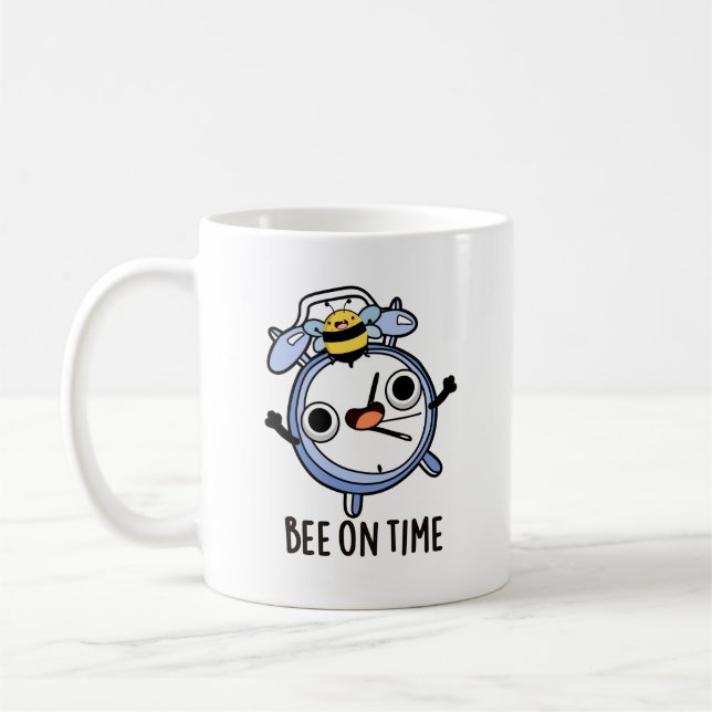 Mug Abeille À L'Heure Drôle Pun D'Horloge D'Insectes (Gauche)