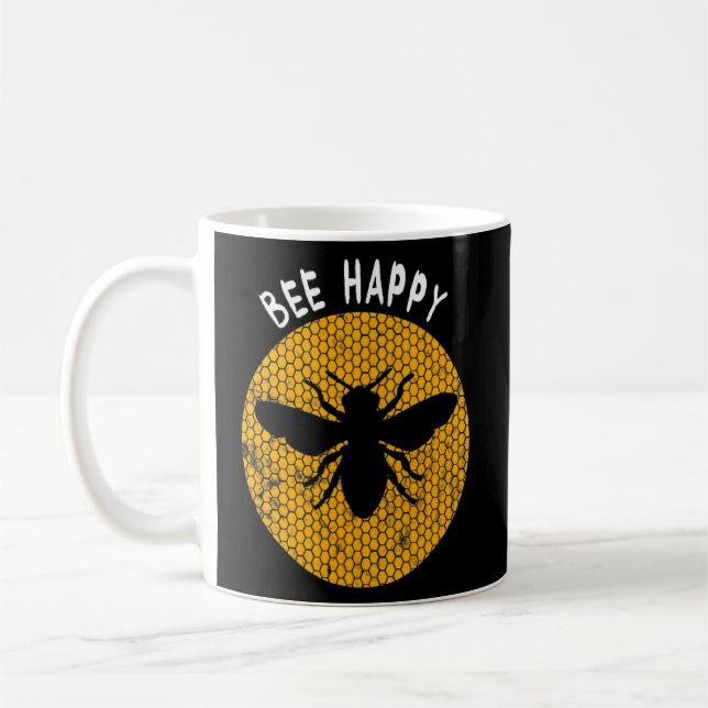 Mug Abeille Abeille Avoir Happy Honeycomb Abeige (Gauche)